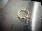Captive Bead Ring CBR made with PINK Swarovski Crystal - 16 ga Hoop - 14k Gold or Platinum