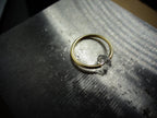 Captive Bead Ring CBR made with CLEAR Swarovski Crystal - 14 ga Hoop - 14k Gold or Platinum