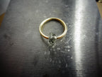 Captive Bead Ring CBR made with GRAY Swarovski Crystal - 16 ga Hoop - 14k Gold or Platinum
