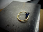 Captive Bead Ring CBR made with NAVY BLUE Swarovski Crystal - 14 ga Hoop - 14k Gold or Platinum