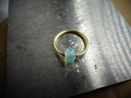 Captive Bead Ring CBR made with OPAL BLUE Swarovski Crystal - 16 ga Hoop - 14k Gold or Platinum