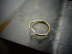 Captive Bead Ring CBR made with 6mm CLEAR Swarovski Crystal - 16 ga Hoop - 14k Gold or Platinum