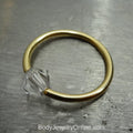 Captive Bead Ring CBR made with 5mm CLEAR Swarovski Crystal - 14 ga Hoop - 14k Gold or Platinum