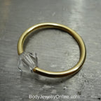 Captive Bead Ring CBR made with 5mm CLEAR Swarovski Crystal - 14 ga Hoop - 14k Gold or Platinum