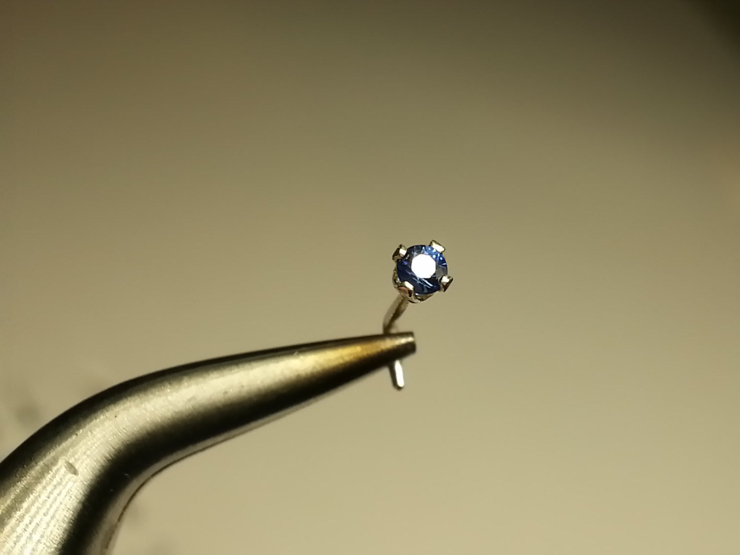 Nose Stud Post - Blue Sapphire 2mm AAA-Grade (Best!) Genuine Natural Blue Sapphire Facetted Stone Sterling Silver, Helix, Tragus, Cartilage