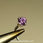 Amethyst 2mm Nose Stud - AAA-Grade - Gold or Platinum - Nose, Helix, Tragus, Lobe or Cartilage
