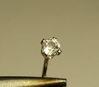 White TOPAZ 2mm Nose Stud - AAA-Grade - Gold or Platinum - Nose, Helix, Tragus, Lobe or Cartilage