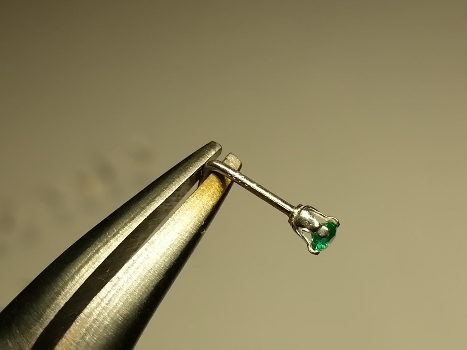 Nose Stud Post - Emerald 2mm AAA-Grade (Best!) Genuine Natural Green Emerald Facetted Stone Sterling Silver, Gold, Helix, Tragus Cartilage
