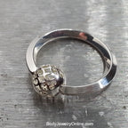 SEPTUM Nose Ring Captive Bead Navel Belly Ring Hoop VARIETY 14 gauge - Sterling Silver w/ Scroll Cut-Outs 14g 14 ga or Navel Ring Belly Hoop