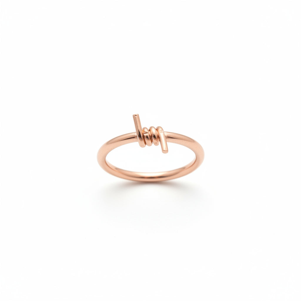 SEPTUM Barbed Wire Captive Bead Nose Ring Hoop - VARIETY 14 gauge 14g - 14k Solid Gold or Gold Filled (Yellow, Rose, White), Sterling Silver