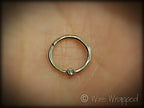 DIAMOND Septum Nose Ring Hoop 18 gauge - 14k SOLID Gold - Organic Shape 14k Yellow Gold Earring Helix Tragus Septum Cartilage 18 ga Sparkle