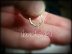 DIAMOND Septum Nose Ring Hoop 18 gauge - 14k SOLID Gold - Organic Shape 14k Yellow Gold Earring Helix Tragus Septum Cartilage 18 ga Sparkle