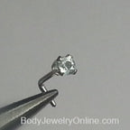 Sky Blue Topaz 2mm Nose Stud - AA-Grade - Gold or Platinum - Nose, Helix, Tragus, Lobe or Cartilage