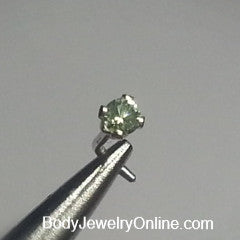 Nose Stud - Real PERIDOT 2mm AA-Grade Genuine Facetted Stone Sterling Silver, Solid Gold, Gold Fill, Helix, Tragus, Cartilage