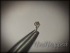 Smoky Quartz 2mm Nose Stud - AA-Grade - Gold or Platinum - Nose, Helix, Tragus, Lobe or Cartilage