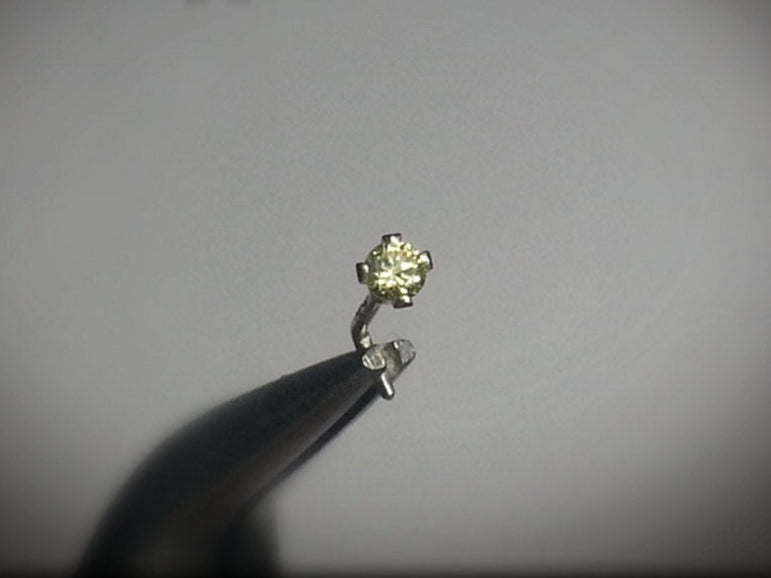 Nose Stud Post YELLOW SAPPHIRE 2mm AAA-Grade Genuine Natural Yellow Sapphire Facetted Stone Platinum Gold or Silver Helix, Tragus, Cartilage