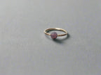 Captive Bead Ring CBR made with 4mm LAVENDER OPAL Swarovski Crystal - 16 ga Hoop - 14k Gold or Platinum