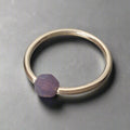 Captive Bead Ring made with 4mm LAVENDER OPAL Swarovski Crystal - 16 ga Hoop - 14k Gold (Y, W, or R), Sterling Silver, or Platinum