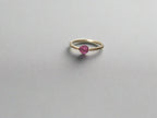 Captive Bead Ring CBR made with Hot PURPLE AB 4mm Swarovski Crystal - 16 ga Hoop - 14k Gold or Platinum