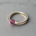 Captive Bead Ring made with 4mm Hot PURPLE AB Swarovski Crystal - 14 ga Hoop - 14k Gold (Y, W, or R), Sterling Silver, or Platinum