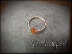 Captive Bead Ring CBR w/ Swarovski OMBRE FIRE Crystal 4mm - 16 ga Hoop - 14k Gold or Platinum