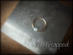 Captive Bead Ring CBR w/ Sky BLUE OPAL Crystal 4mm - 16 ga Hoop - 14k Gold or Platinum