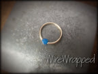 Captive Bead Ring CBR w/ Swarovski Crystal 4mm Ocean BLUE OPAL - 16 ga Hoop - 14k Gold or Platinum