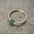 Captive Bead Ring w/ Swarovski Crystal 4mm Emerald GREEN OPAL - 14 ga Hoop - 14k Gold (Y, W, or R), Sterling Silver, or Platinum