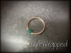 Captive Bead Ring CBR w/ Swarovski Crystal 4mm Emerald GREEN OPAL - 16 ga Hoop - 14k Gold or Platinum