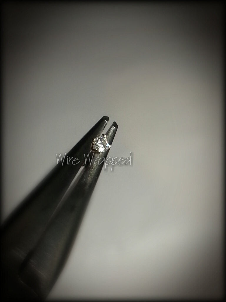 Genuine DIAMOND Nose Stud 2mm VS  F+ Post - 14k Gold or Sterling Silver