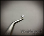 Nose Ring Stud Post w/ 3mm SWAROVSKI Crystal w/ Sterling Silver (Stamped) or 14k Yellow Gold Filled L-Post - White Clear Sparkly Crystal