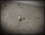 Nose Ring Stud Post w/ 3mm SWAROVSKI Crystal w/ Sterling Silver (Stamped) or 14k Yellow Gold Filled L-Post - White Clear Sparkly Crystal