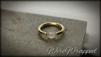 Rose Quartz Captive Bead Ring CBR - 14 ga Hoop - 14k Gold or Platinum