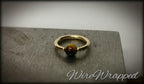 Tiger's Eye Captive Bead Ring CBR - 16 ga Hoop - 14k Gold or Platinum