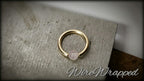 Rose Quartz Captive Bead Ring CBR - 14 ga Hoop - 14k Gold or Platinum