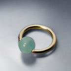 4mm Amazonite Captive Bead Ring CBR - 16 ga Hoop - 14k Gold or Platinum