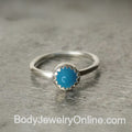 Sleeping Beauty Turquoise Hoop VARIETY 14k Yellow Gold or Sterling Silver. Tragus, Helix, Cartilage, Eyebrow, Navel, Body Jewelry