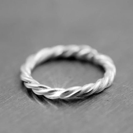 Septum Nose Ring Hoop Hand Twisted Rope VARIETY Cartilage 16 gauge SOLID GOLD 14k Yellow, White, Pink Rose Gold, Platinum Hoop Earring Helix Tragus