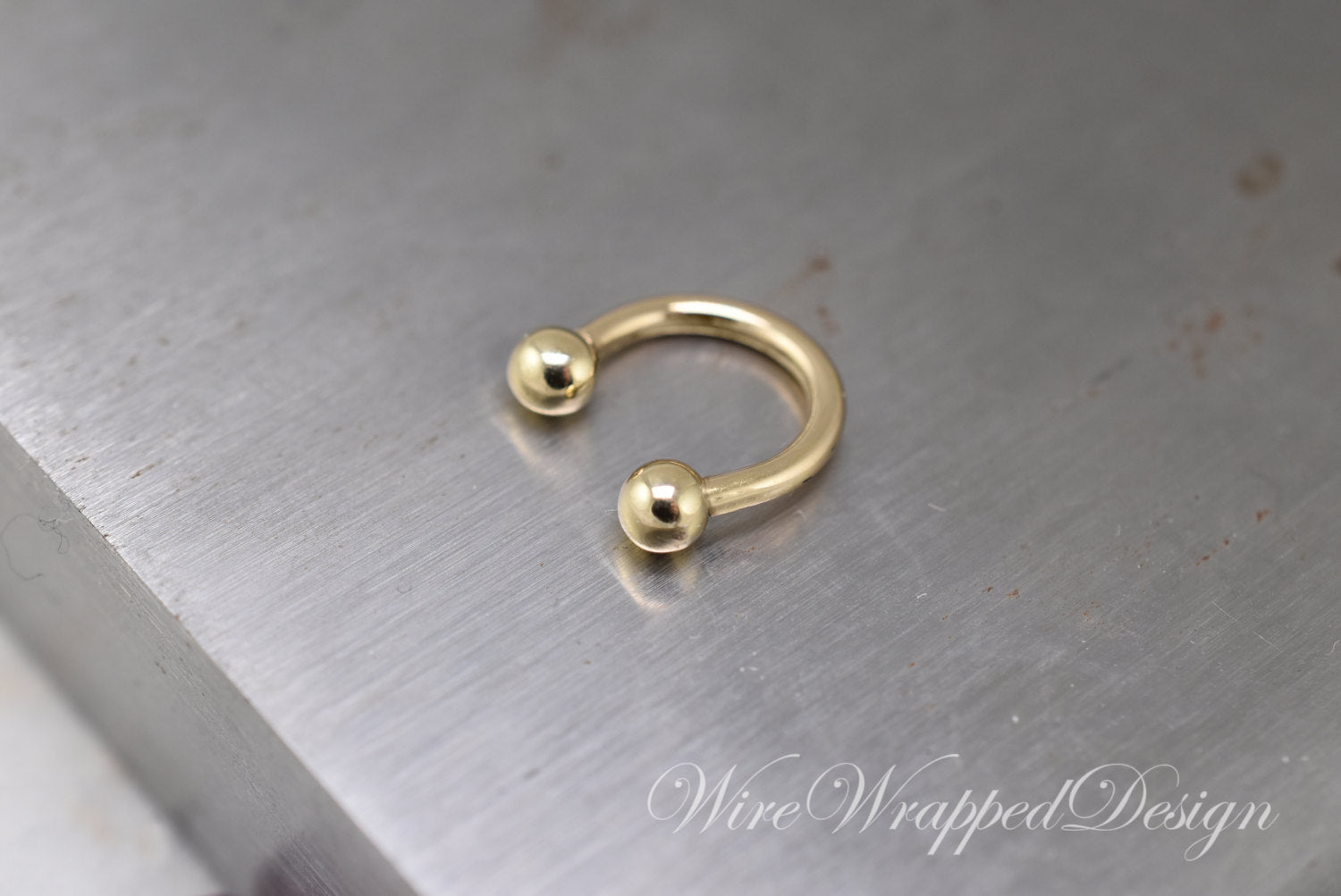 Horseshoe 14k Gold Septum Ring 14k Yellow or White Gold 14 gauge 14g 14k Gold Septum Horseshoe Hoop Bull Ring, Eyebrow, Tragus, Nose