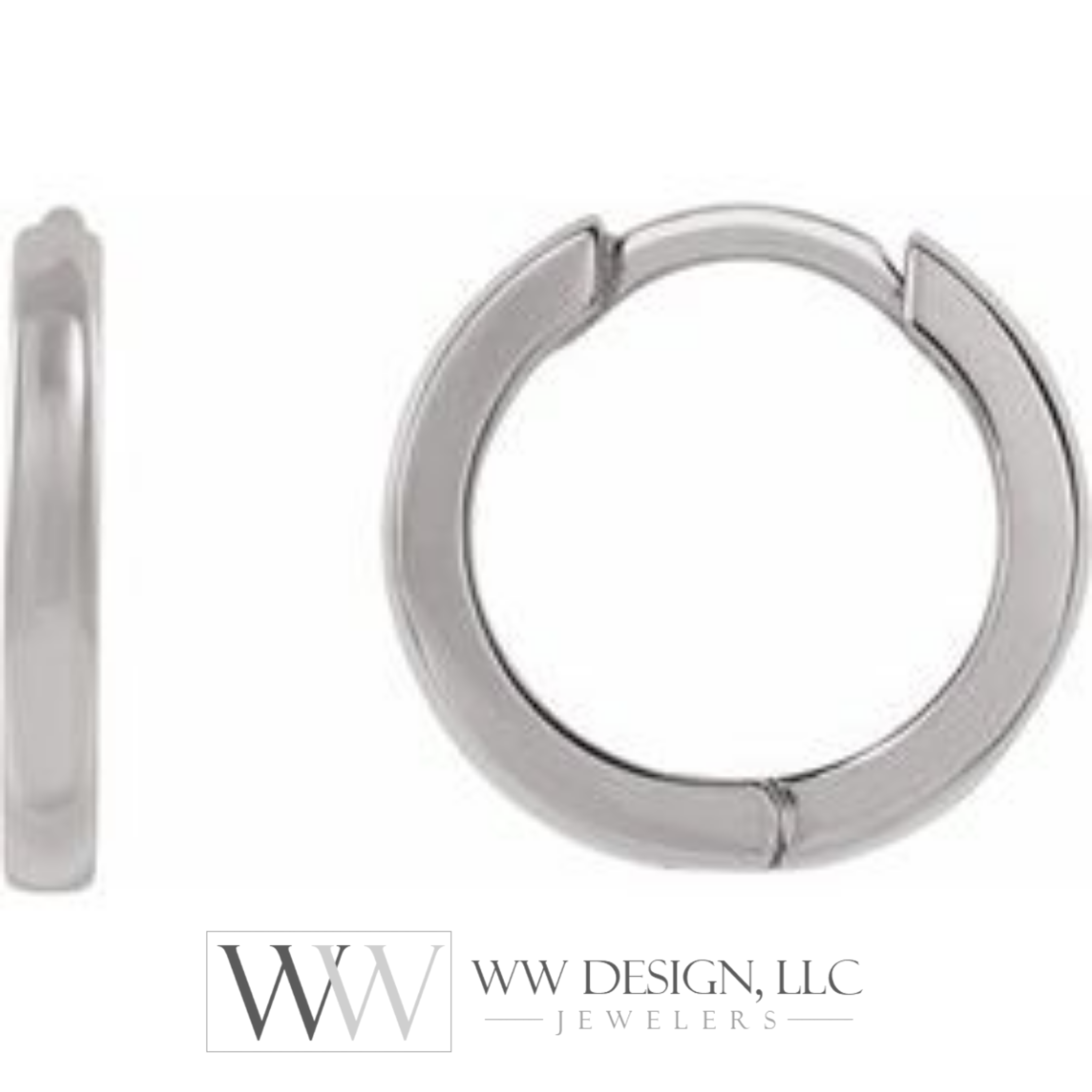 Hoop Huggie Sleeper Earrings - 14K Gold (Y, R OR W), Platinum, or Sterling Silver - wwdesignjewelers.com