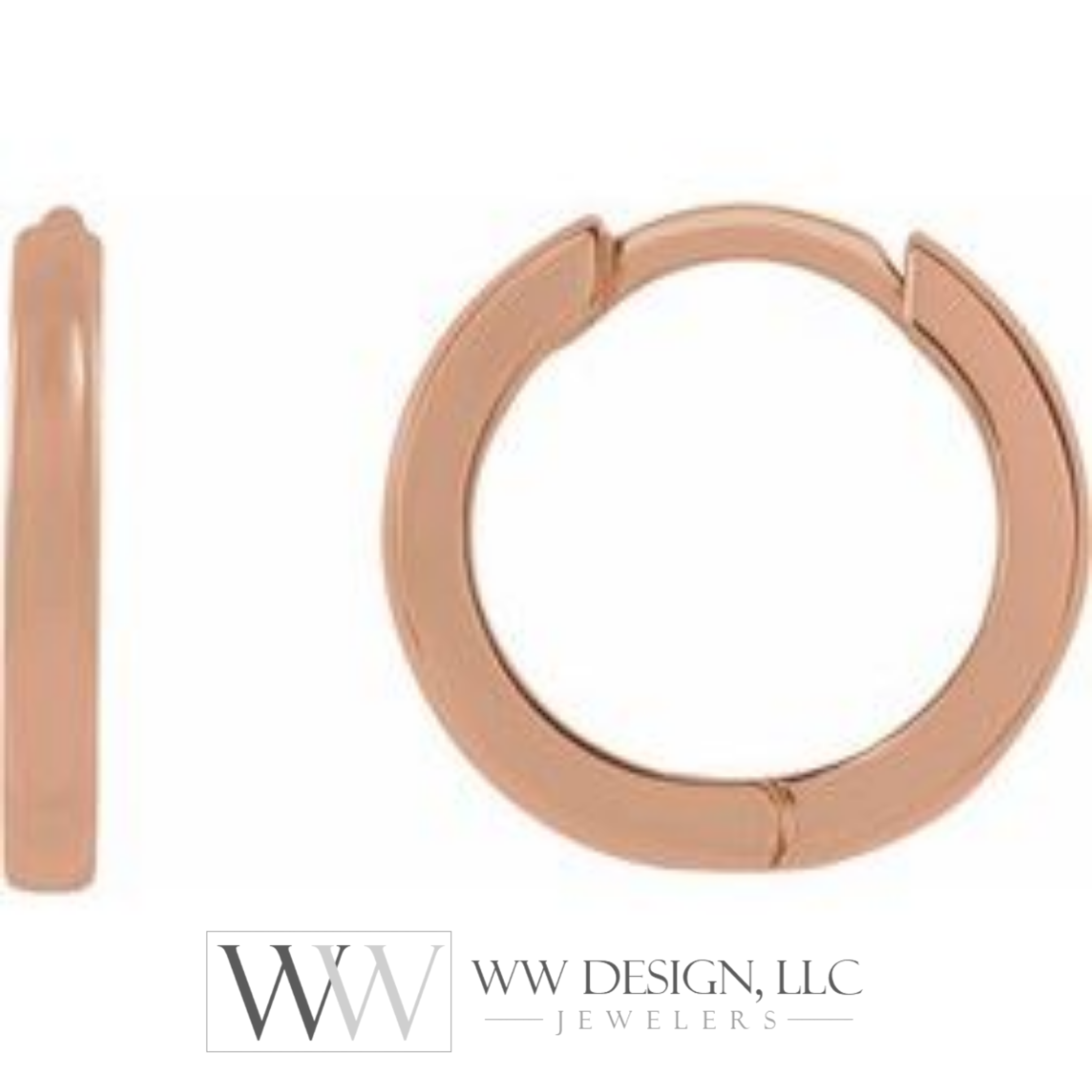 Hoop Huggie Sleeper Earrings - 14K Gold (Y, R OR W), Platinum, or Sterling Silver - wwdesignjewelers.com