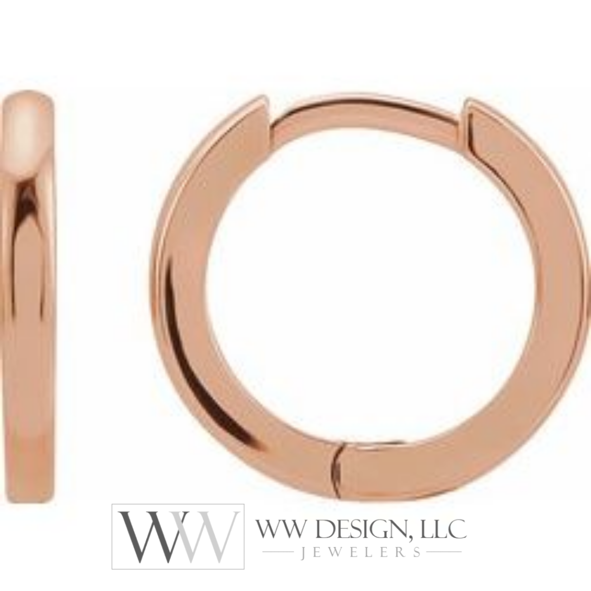 Hoop Huggie Sleeper Earrings 12.5mm - 14K Gold (Y, R OR W), Platinum, or Sterling Silver - wwdesignjewelers.com