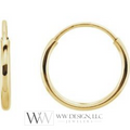 Hoop Endless Huggie Sleeper Earrings 10mm  - 14K Gold (Y, R OR W) - wwdesignjewelers.com