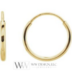 Hoop Endless Huggie Sleeper Earrings 10mm  - 14K Gold (Y, R OR W) - wwdesignjewelers.com