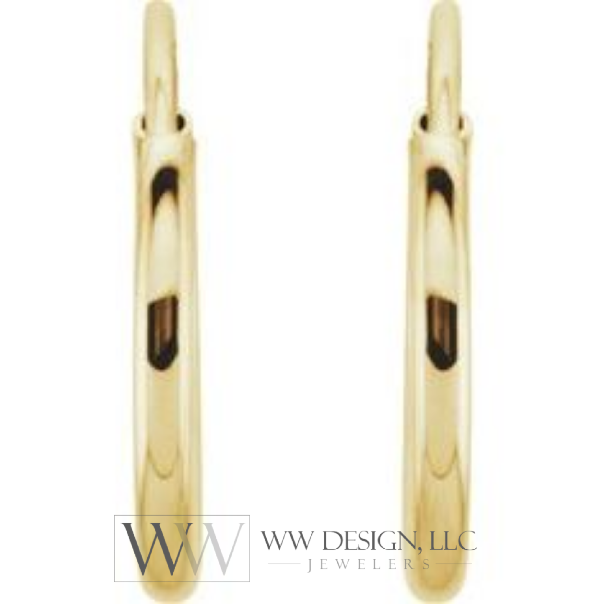 Hoop Endless Huggie Sleeper Earrings 10mm  - 14K Gold (Y, R OR W) - wwdesignjewelers.com