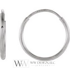 Hoop Endless Huggie Sleeper Earrings 12mm - 14K Gold (Y, R or W) - wwdesignjewelers.com