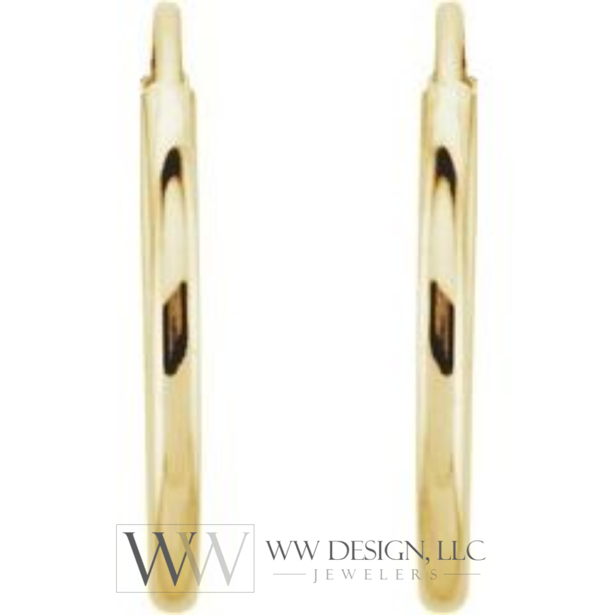 Hoop Endless Huggie Sleeper Earrings 12mm - 14K Gold (Y, R or W) - wwdesignjewelers.com