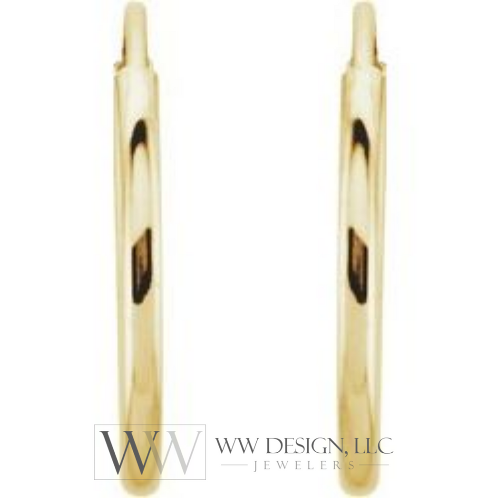 Hoop Endless Huggie Sleeper Earrings 12mm - 14K Gold (Y, R or W) - wwdesignjewelers.com