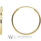 Hoop Endless Huggie Sleeper Earrings 15mm - 14K Gold (Y, R or W) - wwdesignjewelers.com