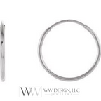 Hoop Endless Huggie Sleeper Earrings 15mm - 14K Gold (Y, R or W) - wwdesignjewelers.com